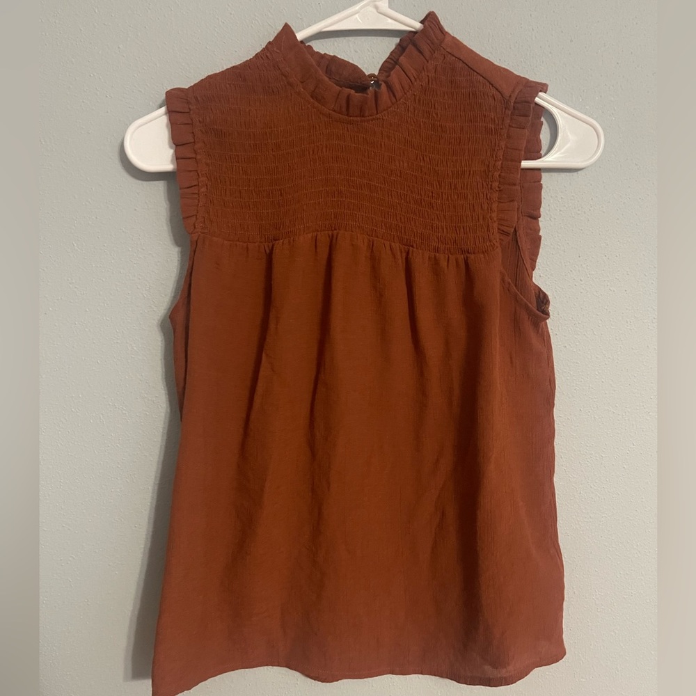 NANETTE LEPORE Top Womens Small Sleeveless Smocked Yoke Boho Tank